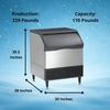image:imageScotsman Undercounter Medium Cube 15 Ice Maker  80 lbDay 36 lb Storage Bin329 lb  Day  110 lb Storage  Small Cube