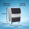 image:imageScotsman Undercounter Small Cube 24 Ice Maker  282 lbDay 80 lb Storage Bin227 lb  Day  80 lb Storage  Medium Cube